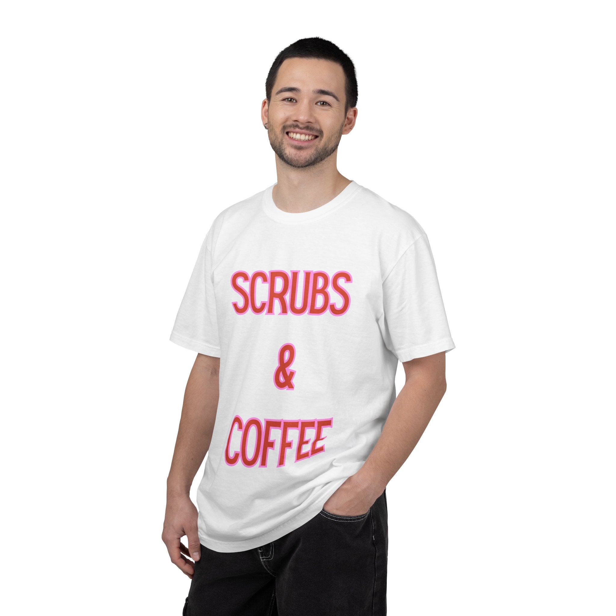 Scrubs & Coffee T-Shirt — Nurse Graphic Tee for Healthcare Workers