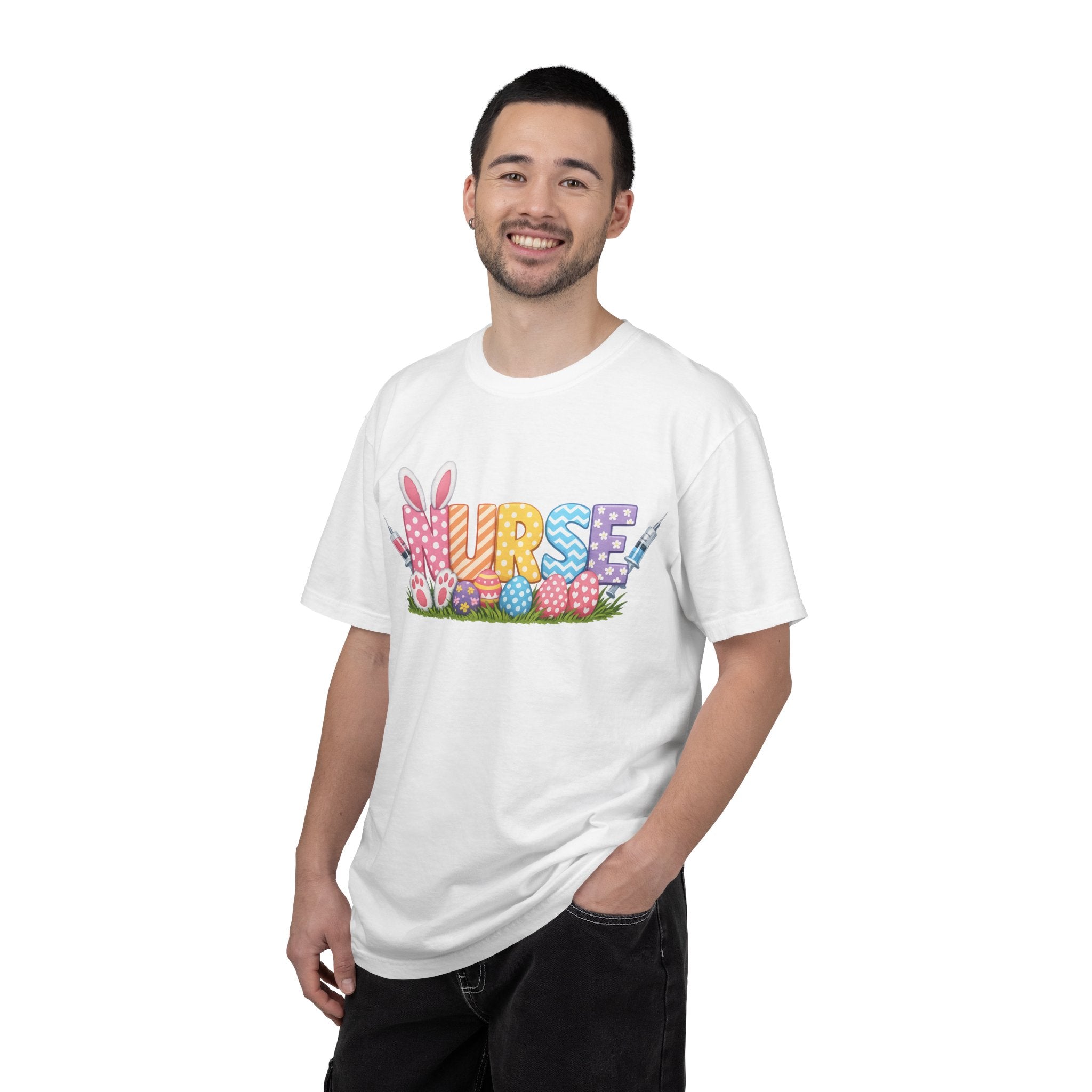 Nurse Easter T-Shirt — Colorful Bunny & Egg Spring Graphic