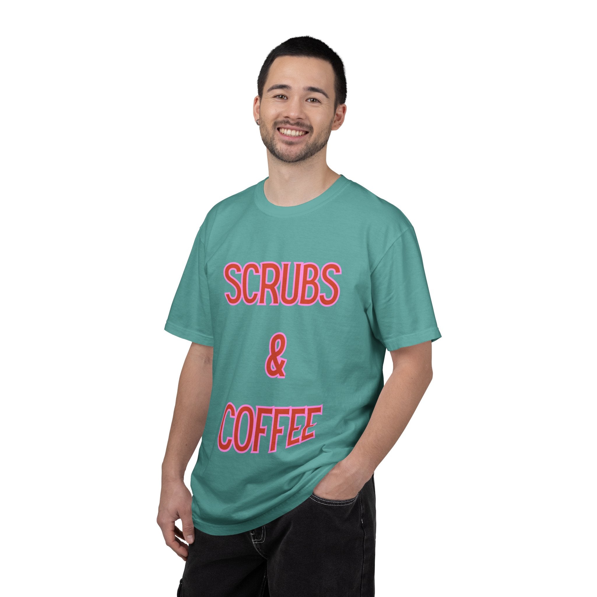 Scrubs & Coffee T-Shirt — Nurse Graphic Tee for Healthcare Workers