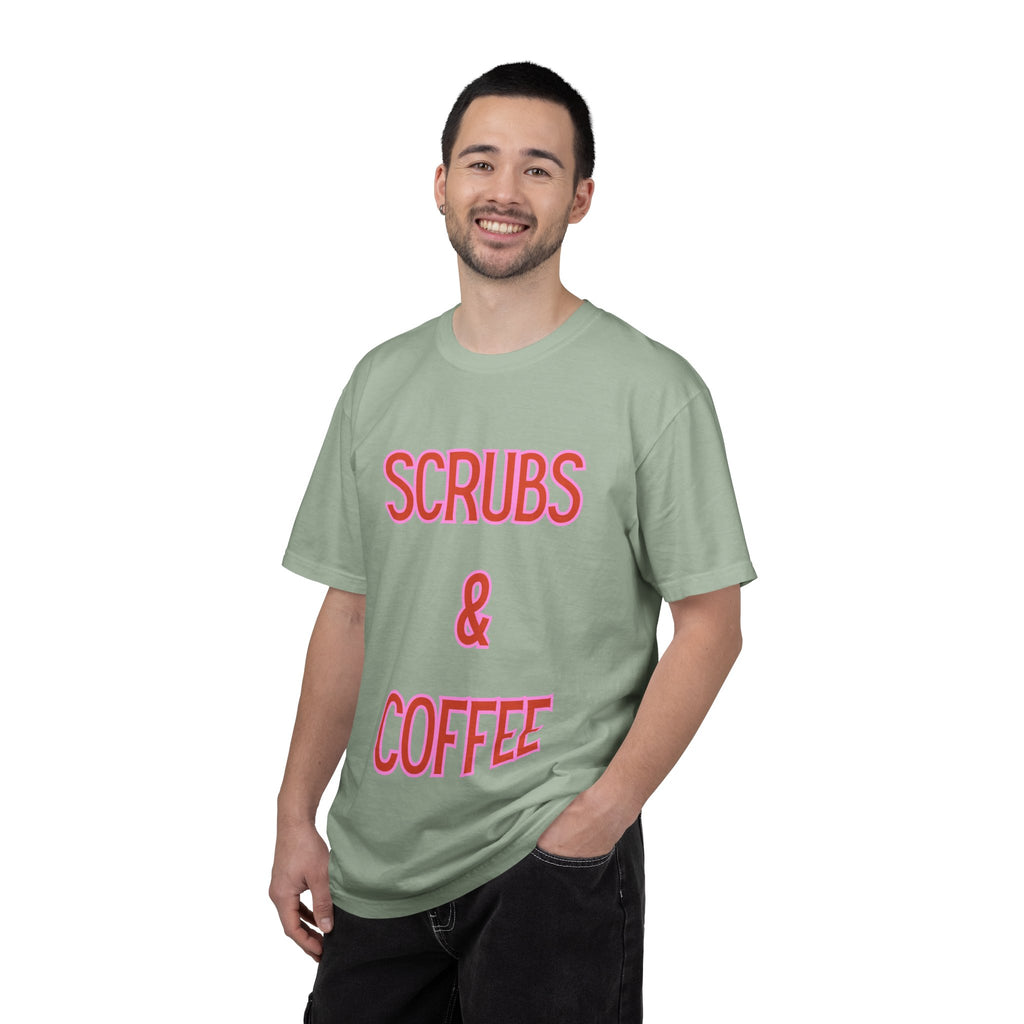Scrubs & Coffee T-Shirt — Nurse Graphic Tee for Healthcare Workers