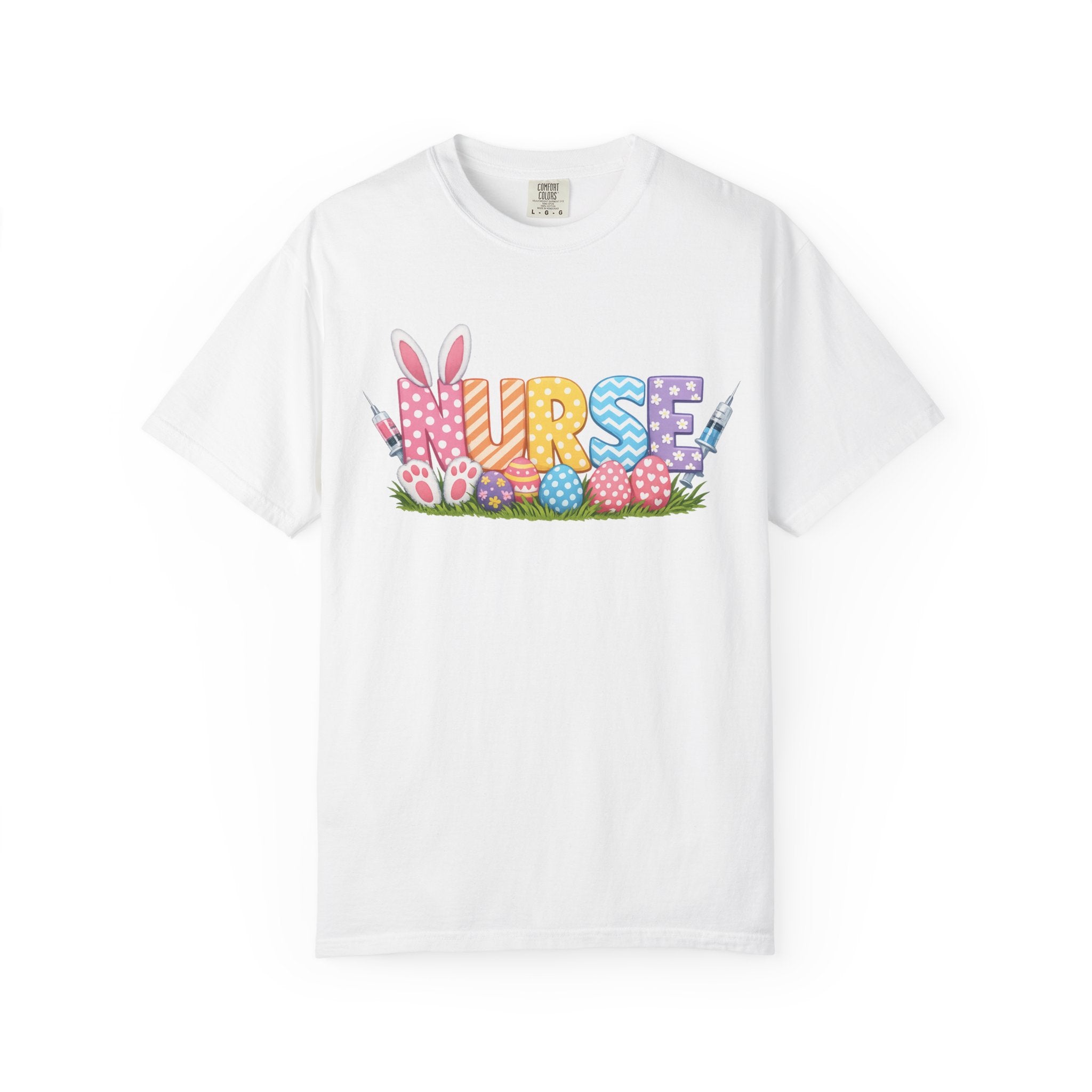 Nurse Easter T-Shirt — Colorful Bunny & Egg Spring Graphic