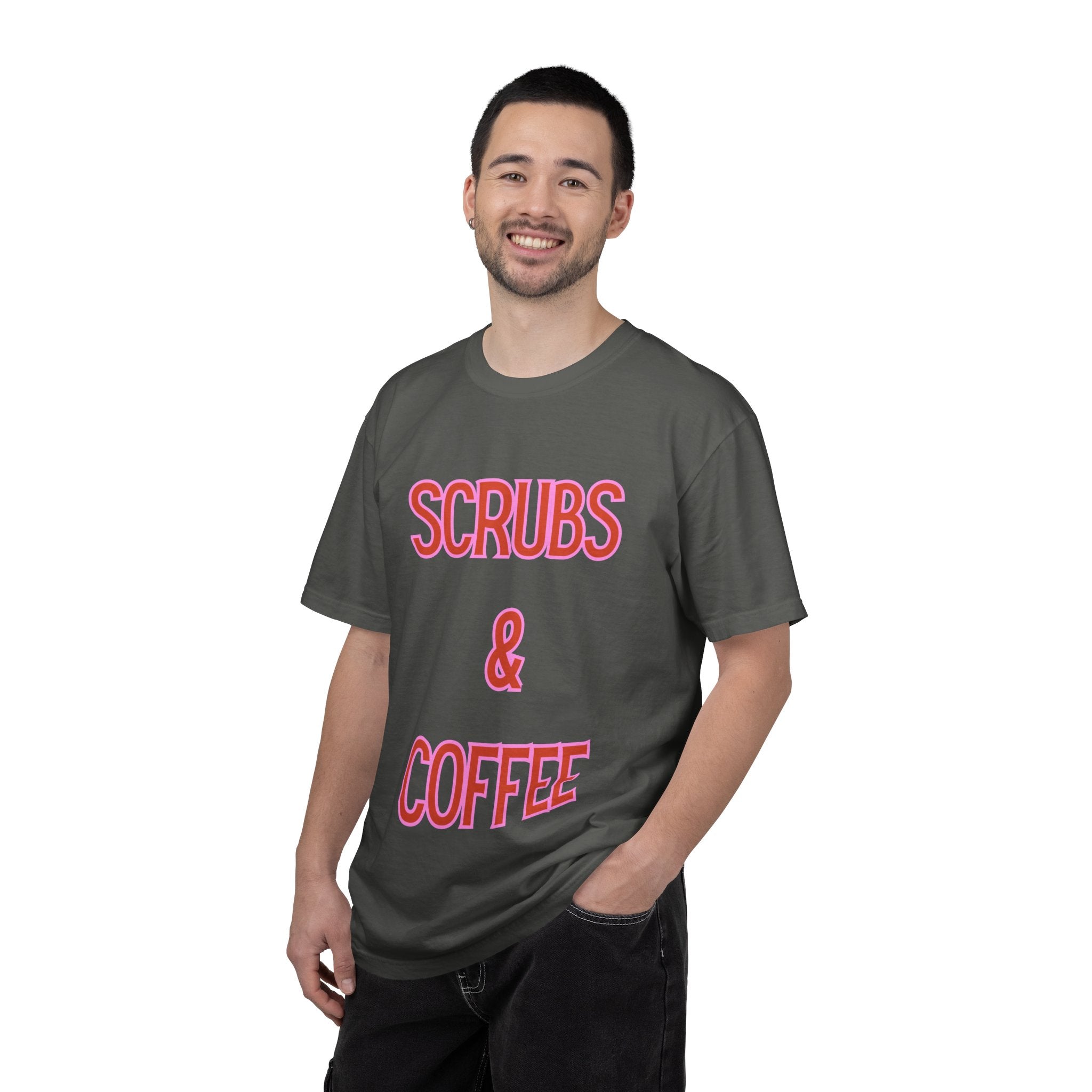 Scrubs & Coffee T-Shirt — Nurse Graphic Tee for Healthcare Workers