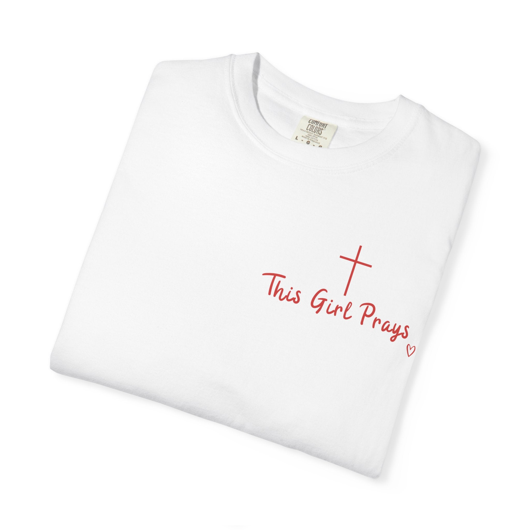 Christian Graphic T-Shirt — “This God Prays” Cross Chest Print