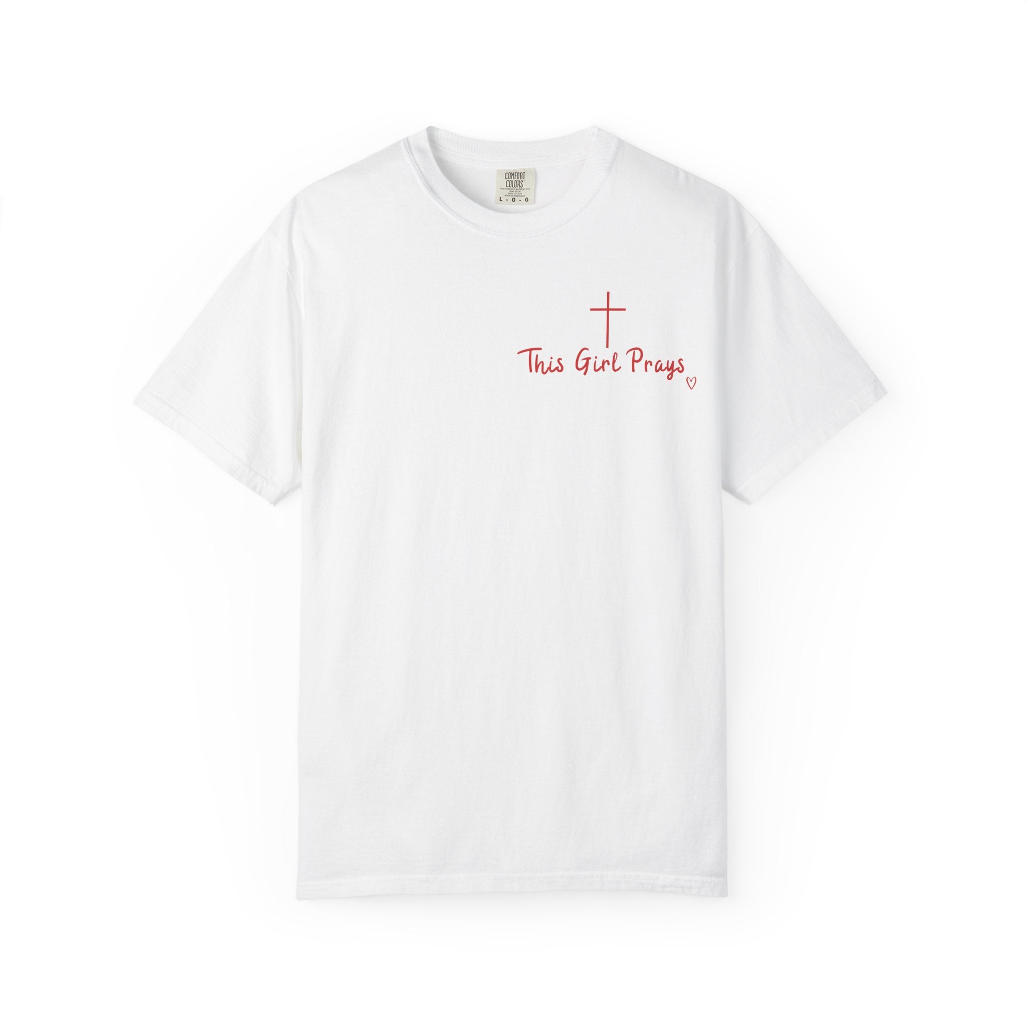 Christian Graphic T-Shirt — “This God Prays” Cross Chest Print