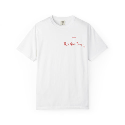 Christian Graphic T-Shirt — “This God Prays” Cross Chest Print