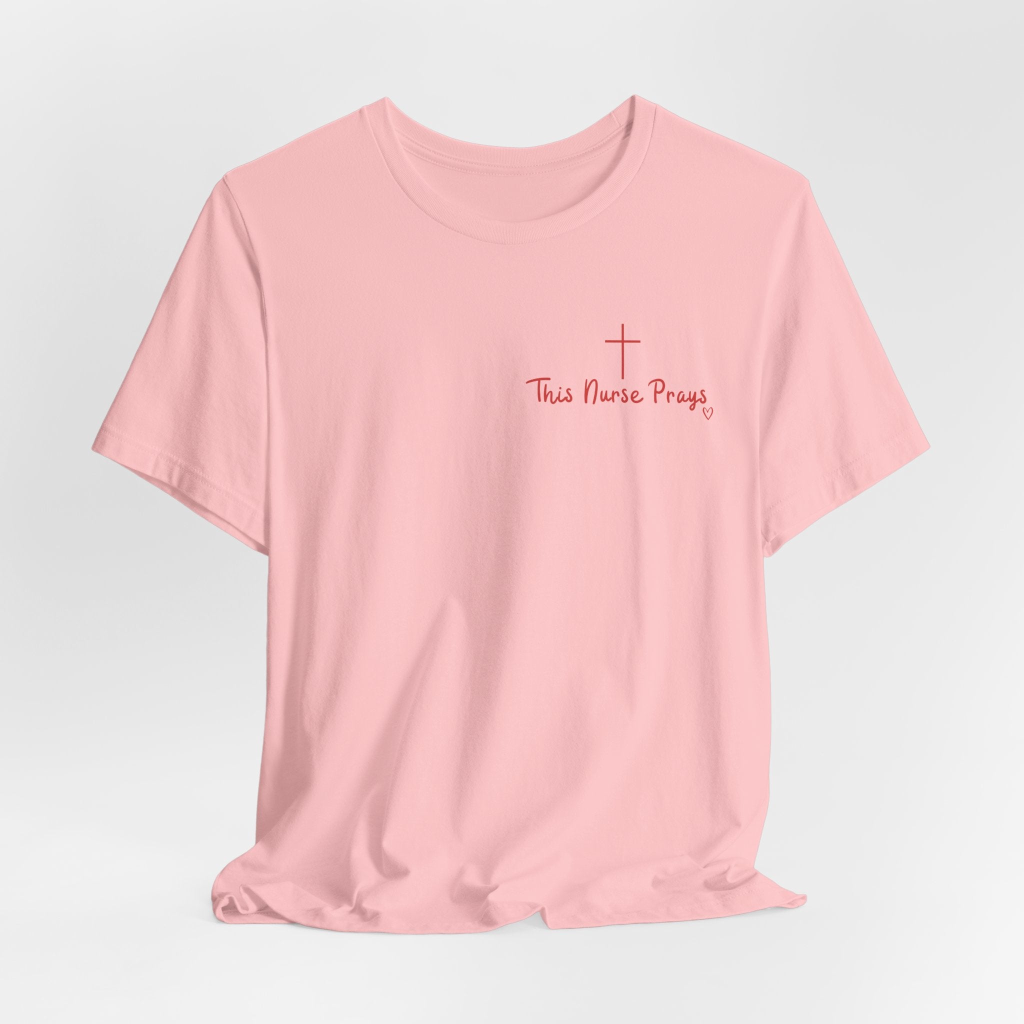 T-Shirt — Thin Nurse Prays Chest Cross Tee