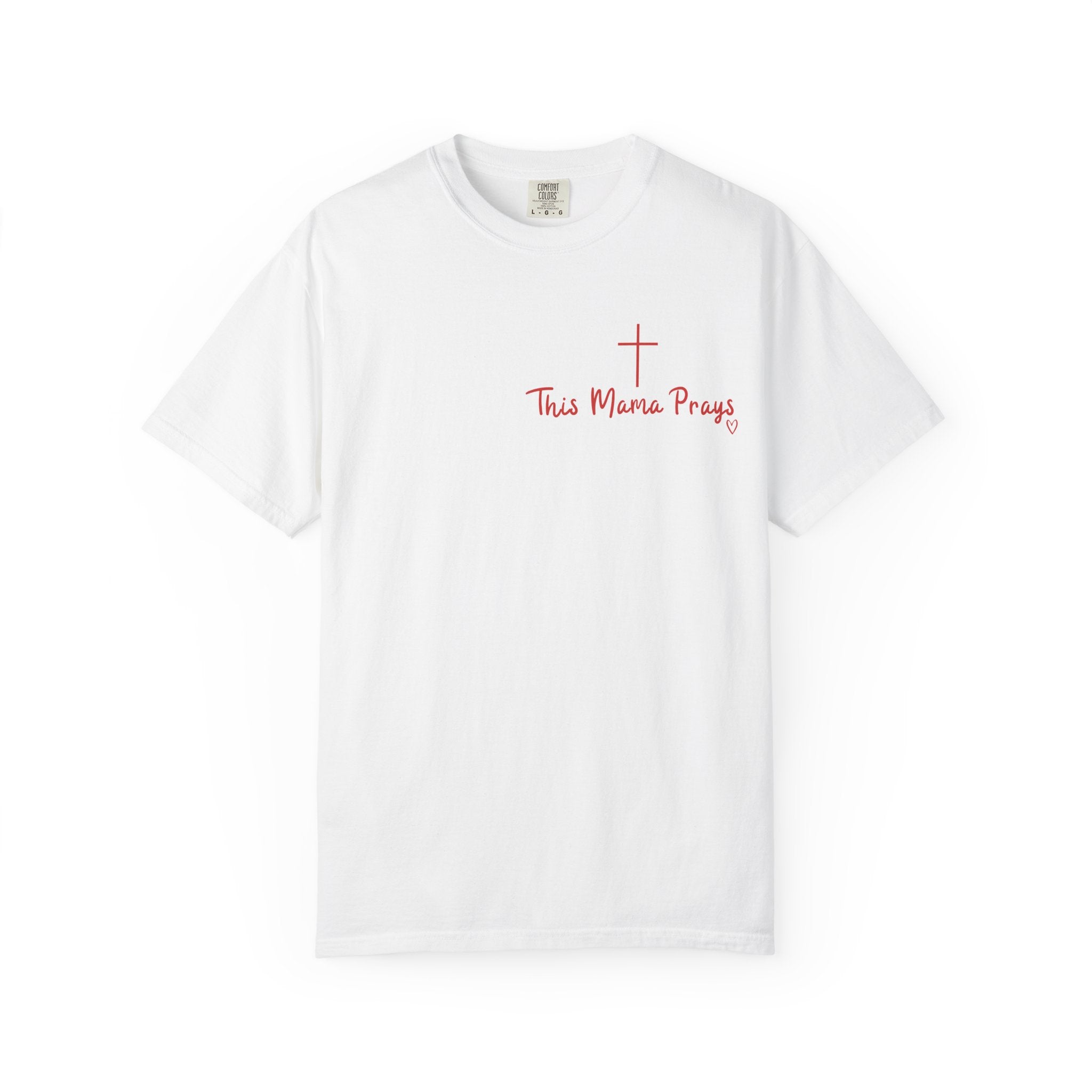 This Mama Prays T-Shirt — Christian Prayer Cross Tee for Moms