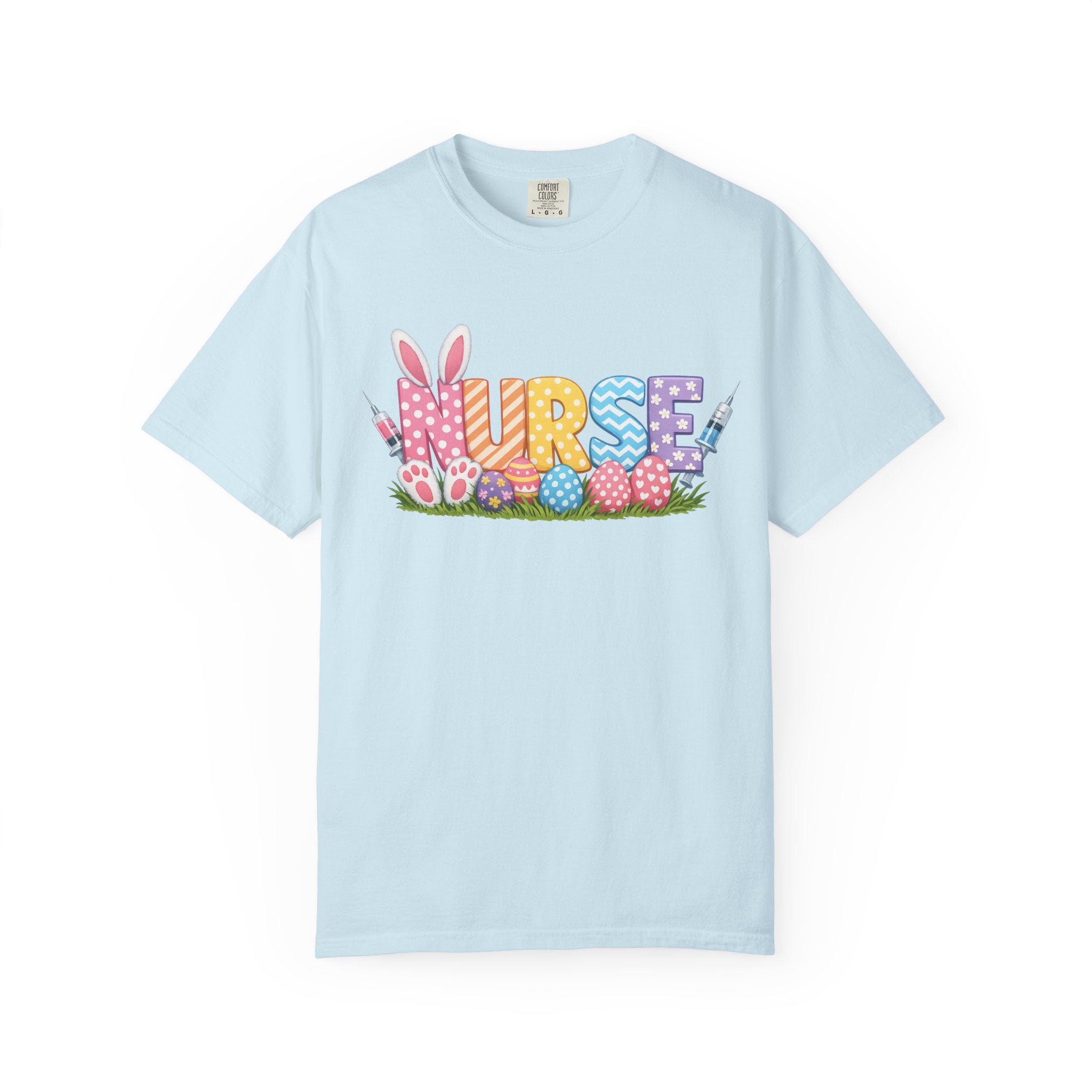 Nurse Easter T-Shirt — Colorful Bunny & Egg Spring Graphic