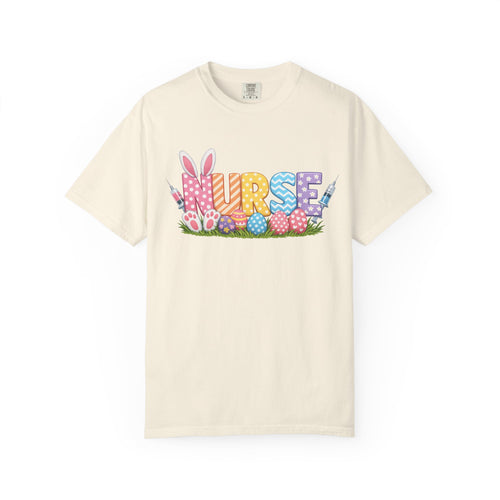 Nurse Easter T-Shirt — Colorful Bunny & Egg Spring Graphic
